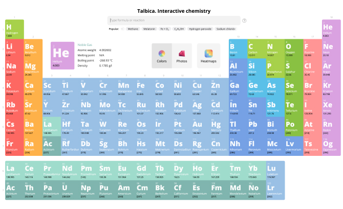 Talbica. Interactive chemistry