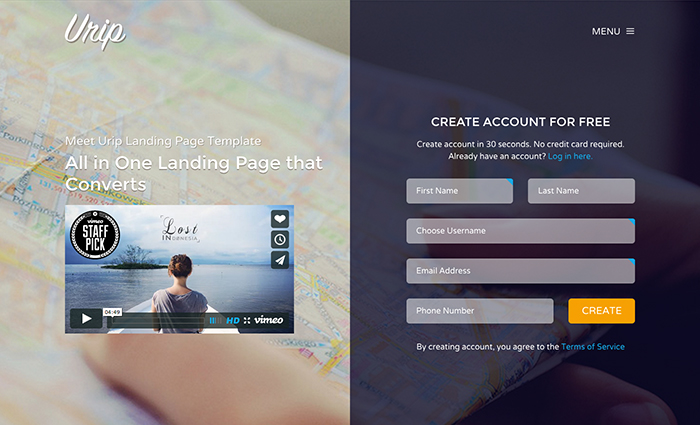 Urip Professional Landing Page