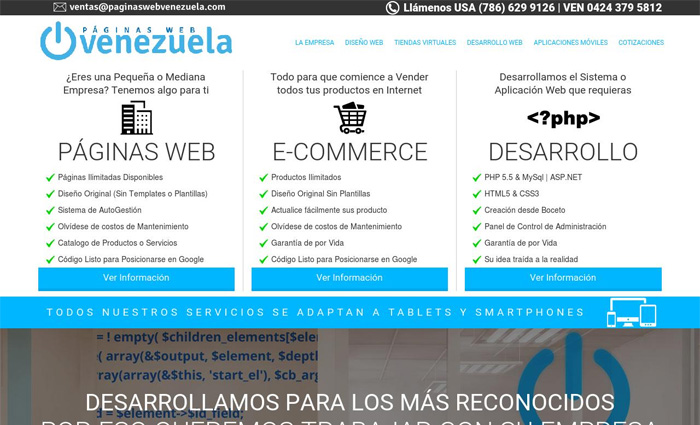Páginas Web Venezuela