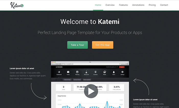 Katemi - Product and Apps Landing Page