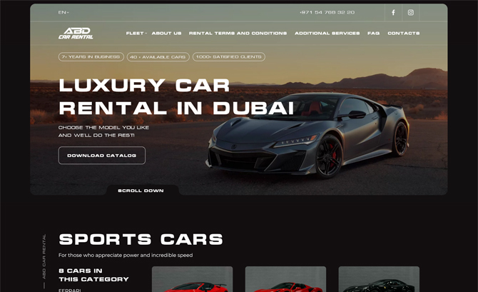 Luxury car rental in Dubai